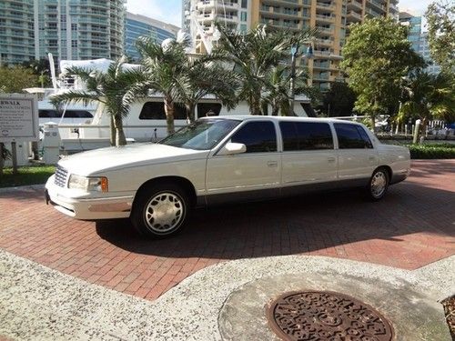 1998 cadillac deville limo - 43k miles, clean gorgeous white, rust free car!