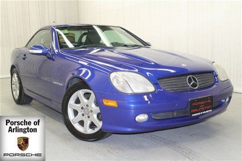 02 slk 230 leather convertible hard top xenon lights blue low miles clean