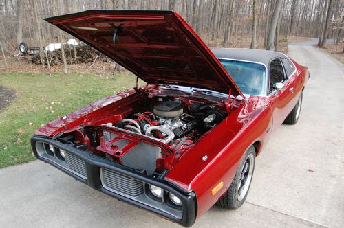 1973 inferno red dodge charger**complete restoration**show ready**383**