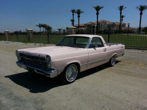 1967, ford, ranchero, fairlane, rare, beach car, pink
