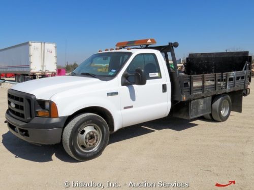 2007 ford f-350 xl flatbed pickup truck diesel tommy lift gate 5-spd auto a/c