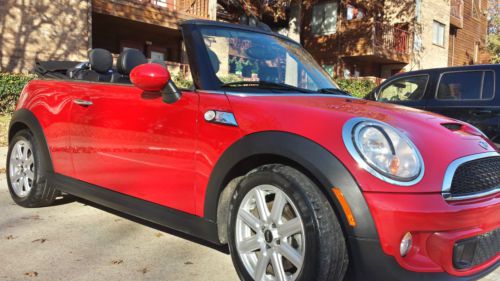 Convertible mini cooper s, red with black top, super clean and low milage