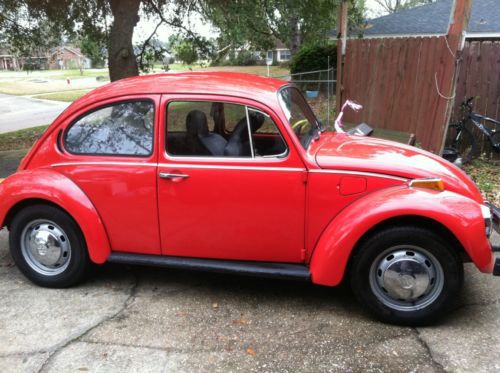 1974 vw voltswagon beetle bug red vintage classic