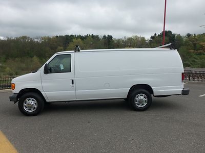 2007 ford e250 ext cargo van v8 auto ac bins roof racks only 36000 miles warr ct