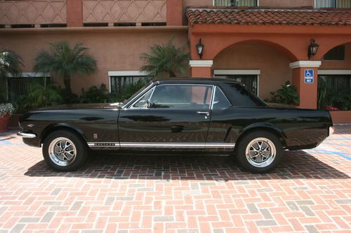 1966 ford mustang black on black 289 v8 gt shelby 1965 pony interior head turner