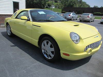 2002 ford t-bird roadster rare yellow "only 13k miles" with hard top