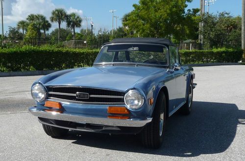 1973 triumph tr6 restored many new parts matching #'s original french blue