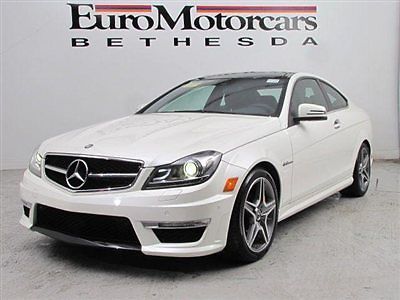 Cpo certified white p31 c63 63 amg coupe black leather warranty mercedes dealer
