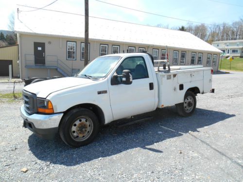 2001 f-350 single wheel work utility truck with reading utility bed