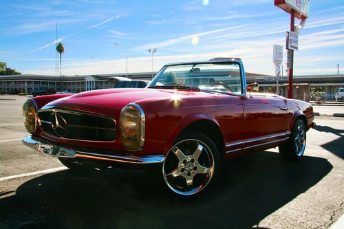 1967 mercedes-benz 230sl roadster convertible 2.3l cherry red all matching #'s