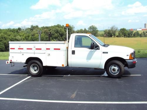 Ford f350 utility body dually pickup white cold ac clean 6 good tires low tires