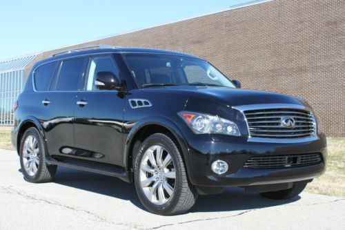 2012 infiniti qx56 4wd deluxe touring, technology, 22&#039;s, dvd, one-owner