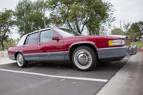 1990 cadillac deville sedan 4.5l burgundy/white rare combo low miles under 37k