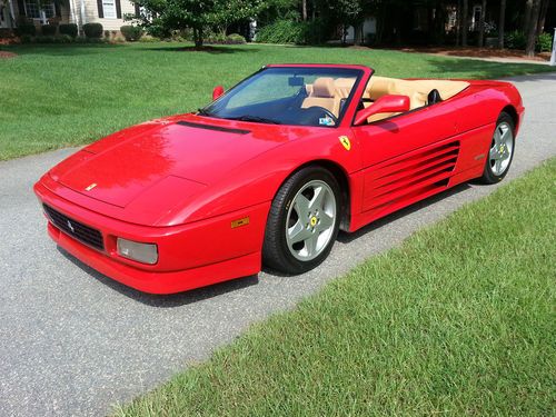 1994 ferrari 348 spyder rosso corsa red tan meticulously maintained clean carfax