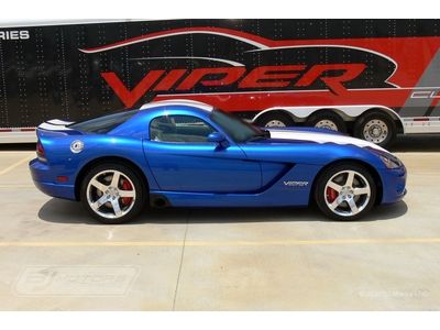 2010 dodge viper srt 10 blue and white coupe 500 miles