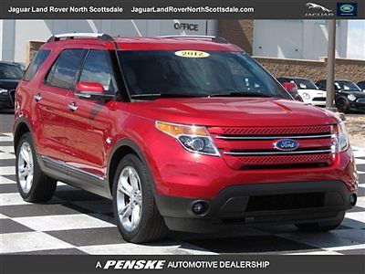 Fwd 4dr limited low miles suv auto 3.5l v6 red candy metallic gps nav 3rd row