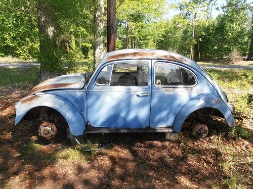 1967 volkswagen classic blue beetle parts car