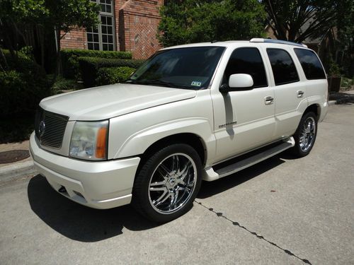 2003 cadillac escalade custom wheels excellent cond texas white w/ ivory leather