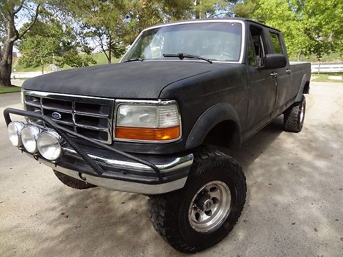 1994 ford f350 xlt lifted 4x4 fully rhino lined crew cab lonb bed