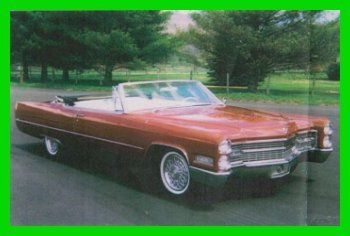 1966 cadillac deville convertible 429 v8 automatic rwd leather red