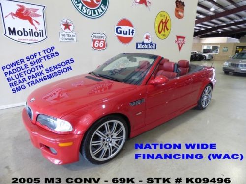 2005 m3 conv,smg trans,pwr soft top,lth,h/k sys,19in polish whls,69k,we finance!