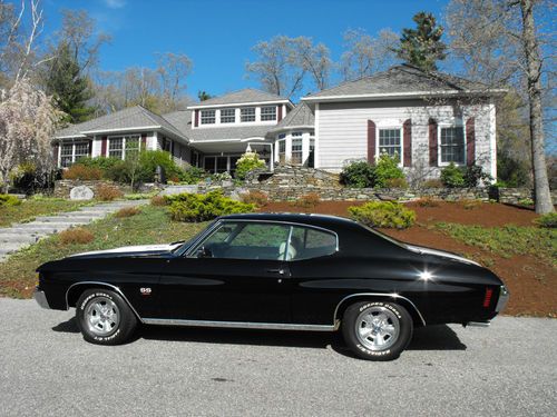 1971 true chevelle ss454, 4 speed, 3:31 gears, black w/ white stripes &amp; interior