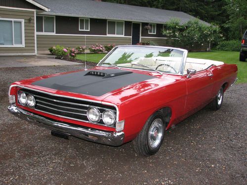 1969 torino gt convertible candy apple red, white/black interior, 351w automatic