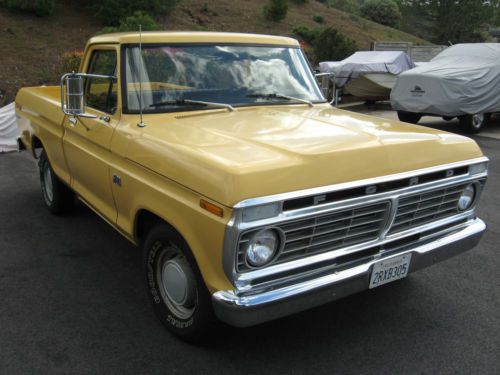 1974 ford f100,shortbed,v-8,4 speed,low miles,custom cab,goodyears