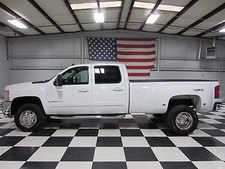White crew cab duramax allison 6 new tires leather chrome extra&#039;s loaded clean!!