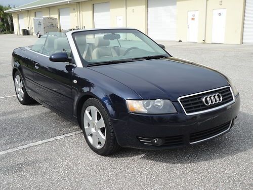 2004 audi a4 cabriolet 1.8 turbo fl car low miles great shape no accident carfax