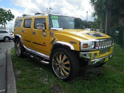 2003 hummer h2 6.0l custom 28" wheels auto 4wd yellow