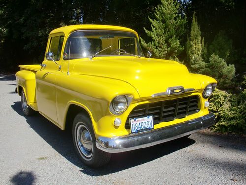 1957 chevy long bed restored pickup truck
