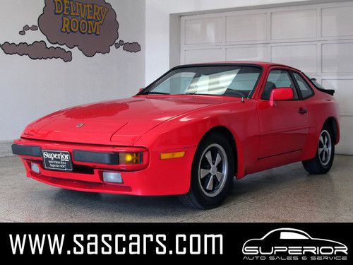 1983 porsche 944 base - red on black leather - manual - 77k - wp0aa0944dn457541