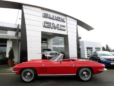 1966 chevrolet corvette roadster w/#`s matching 350h.p./327 ,ralley red !hrd-top