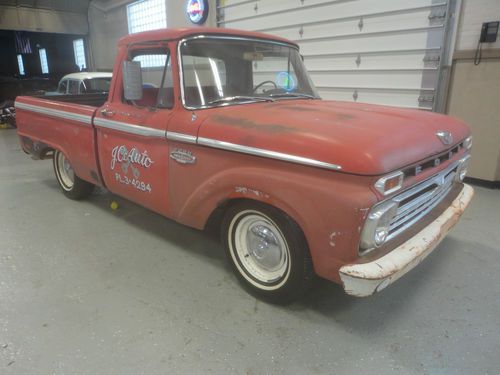 1966 ford f100 shortbed hotrod truck rat rod hot patina lowered short bed f-100