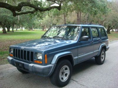 Jeep cherokee 4dr sport 4x4 clean cold a/c automatic blue/ gray cloth