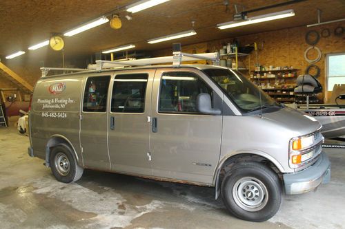 2001 chevy express 3500 work van with factory bin package and roof rack