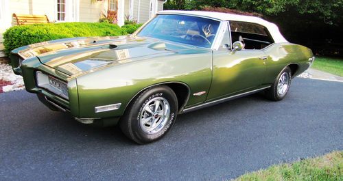 1968 pontiac gto convertible 4-speed with ac &amp; power windows. numbers matching