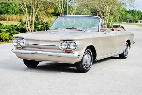 Very rare 63 corvair convertible automatic with rare factory a/c must see drive
