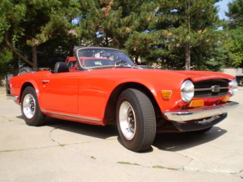 1972 triumph tr6 tr-6 red convertible classic good great condition car used uk