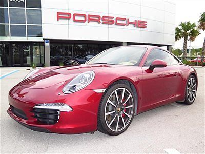 2012 porsche 911 s coupe ruby red metallic highly optioned cpo warranty 1 owner