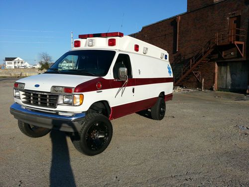 1992, ford, e350, van, 4x4, 1-ton, ambulance, extended length, 7.3 diesel, a/c
