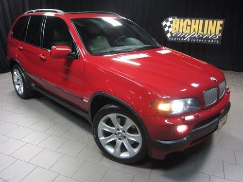 2005 bmw x5 4.8is sport, 355-hp v8,  navigation, imola red over nappa leather
