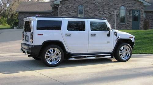 2004 white h2 hummer-4x4-luxury suv-8cyl-6.0 liter-22" wheels-great used conditi