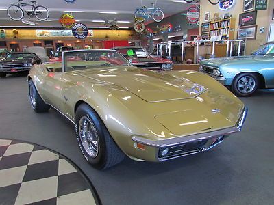 1969 corvette convertible matching numbers, riverside gold
