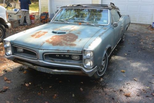 1966 pontiac gto 6.5 convertible big block 1 owner barn find 66 goat matching #s