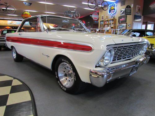 1964 ford falcon sprint 289 automatic white on red, bucket seats