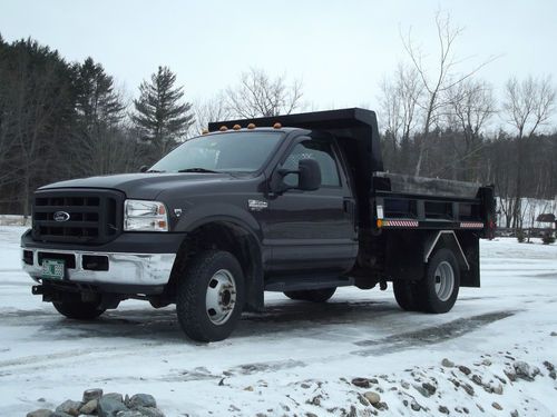 2006 ford f-350 xl 4 x 4 one ton dump with fisher v-plow