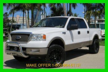 2005 ford f150 supercrew lariat 4x4 4wd moonroof lifted/tires/superchip loaded!