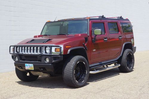 2003 hummer h2 suv limited edition! red! sweet 22" rims